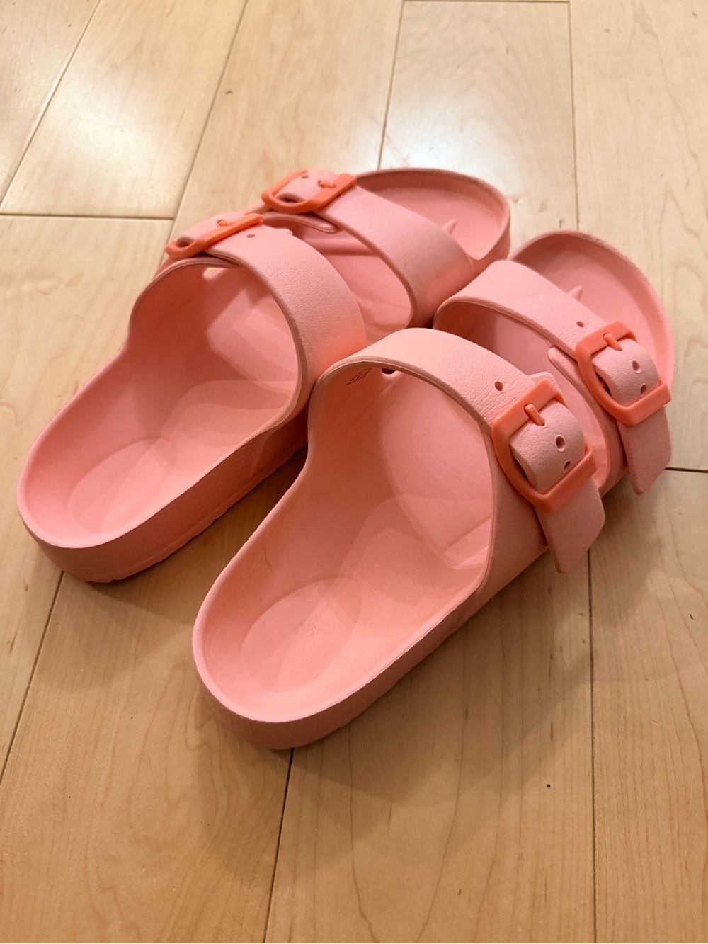 Shade & Shore Pink Waterproof Buckle Slide Sandals Size 6